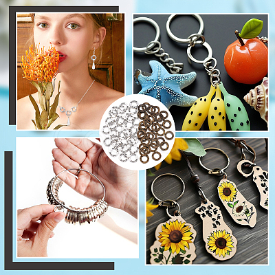 60Pcs 2 Colors Tibetan Style Alloy Linking Rings FIND-NB0006-13-1