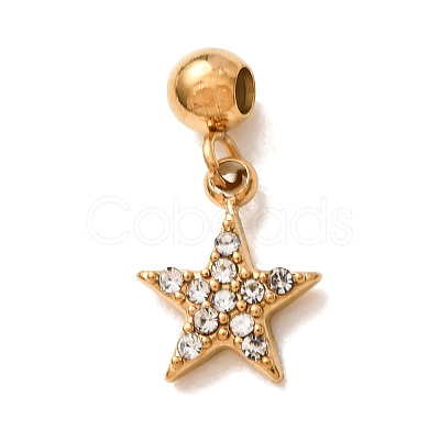 304 Stainless Steel Micro Pave Clear Cubic Zirconia Pendants CU-CBAB6EC-15G-03-1