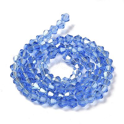 Transparent Electroplate Glass Beads Strands GLAA-F029-4mm-A07-1