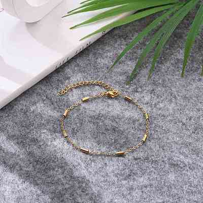 Ion Plating(IP) 304 Stainless Steel Cable Chain Bracelets BJEW-JB05655-1