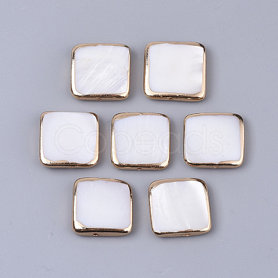 Edge Golden Plated Freshwater Shell Beads SHEL-S276-47-1