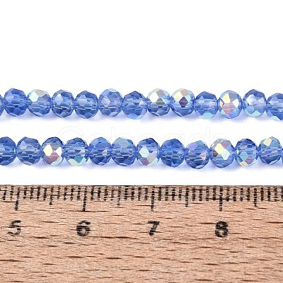 AB Color Plated Transparent Glass Rondelle Beads Strands EGLA-T029-4mm-10P-1