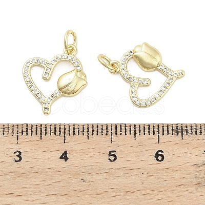 Brass Micro Pave Cubic Zirconia Pendants KK-H527-02C-G-1