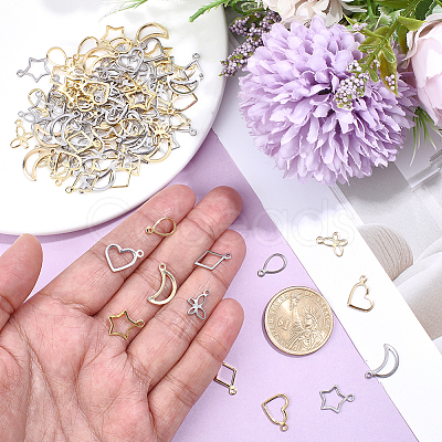 120Pcs 12 Styles 304 Stainless Steel Charms STAS-BBC0009-52-1