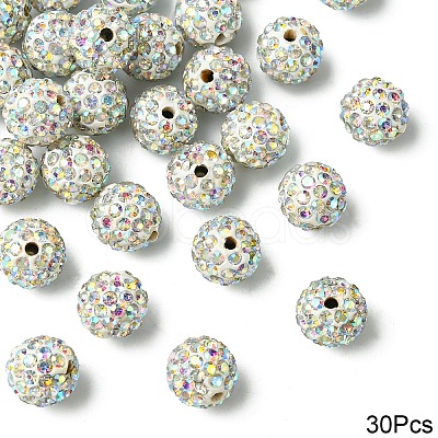 30Pcs Polymer Clay Rhinestone Beads RB-YW0001-26A-1
