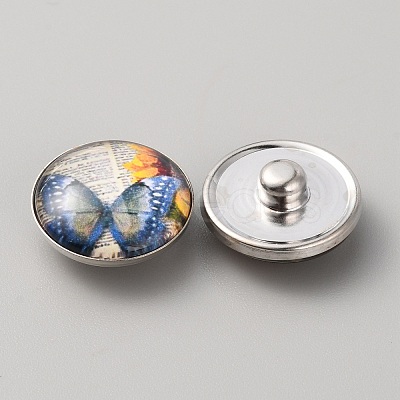 Platinum Plated Brass Jewelry Snap Buttons BUTT-WH0050-B01-1