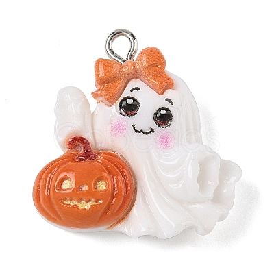 Halloween Themes Opaque Resin Pendants RESI-Z040-01P-02-1