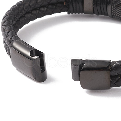 Leather Braided Cord Bracelets BJEW-E352-36B-1