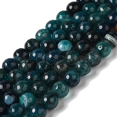Dyed & Heated Natural Dragon Veins Agate Beads Strands G-P539-A01-28-1