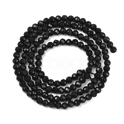 Natural Dyed & Heated Black Onyx Beads Strands LS-G-A129-3mm-25-1