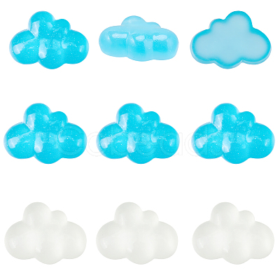 40pcs 2 Colors Luminous Transparent Resin Cabochons RESI-SC0006-59-1