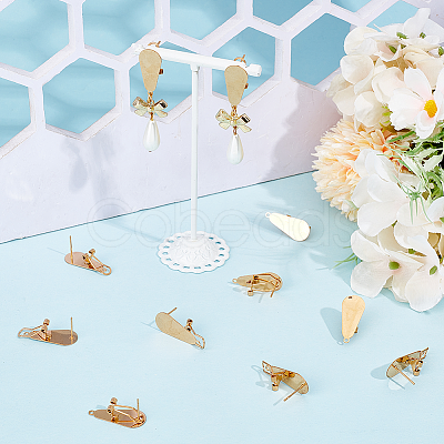 10Pcs 304 Stainless Steel Stud Earring Findings STAS-SP0001-88B-G-1