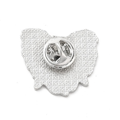 Dog Enamel Pin with Brass Butterfly Clutches JEWB-A006-03B-1