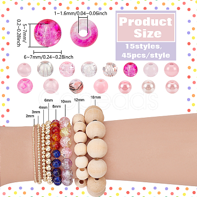 675Pcs 15 Styles Electroplate Glass Bead Strands EGLA-PH0001-67-1