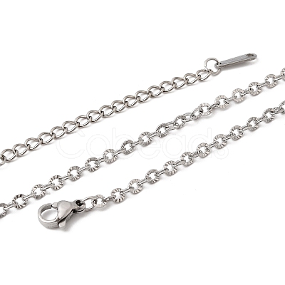 12Pcs 2.8MM 304 Stainless Steel Textured Cable Chain Necklaces for Men Women NJEW-H093-18P-03-1