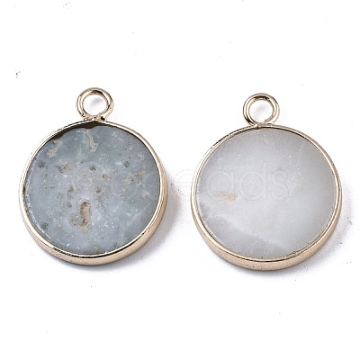 Natural Flower Amazonite Pendants G-N326-29B-1