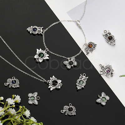 64Pcs 4 Styles Natural Mixed Stone Pendants FIND-CA0006-48-1