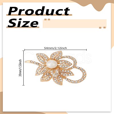 1Pc Zinc Alloy Rhinestone Brooches JEWB-LP0006-05G-1