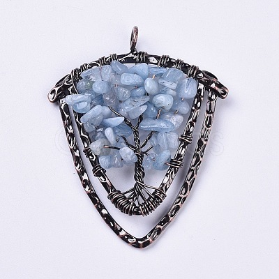 Natural Aquamarine Chip Big Pendants G-F650-B12-1