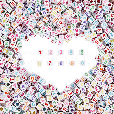 1200Pcs Opaque White Acrylic Beads MACR-PA0001-74-1