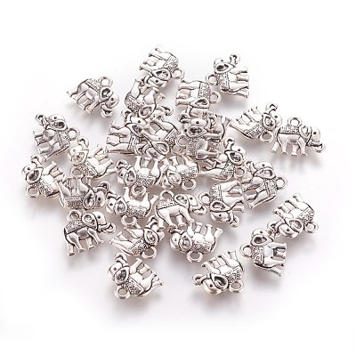Vintage Elephant Charms PALLOY-ZN-47017-AS-FF-1
