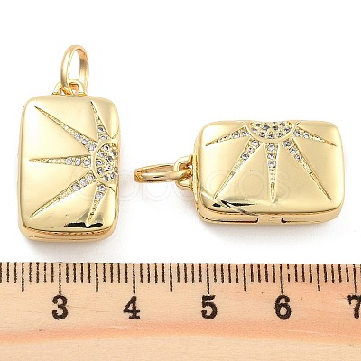Brass Pave Clear Cubic Zirconia Pendants KK-U009-11B-G-1