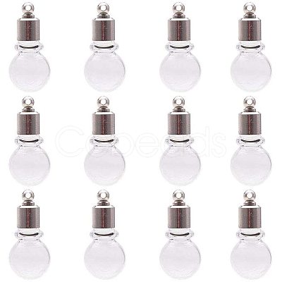 Round Transparent Glass Wishing Pendants GLAA-PH0007-21P-1