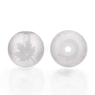 Autumn Theme Electroplate Transparent Glass Beads EGLA-S178-01-01G-1