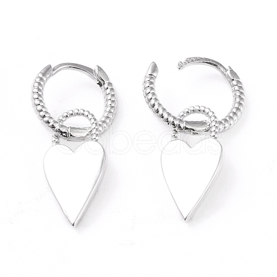 Brass Dangle Huggie Hoop Earrings EJEW-L234-002P-1