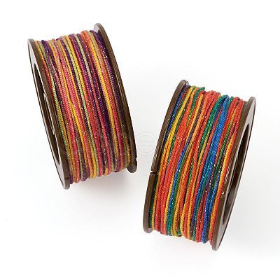 2 Rolls 2 Colors Segment Dyed Round Polyester Twisted Cords OCOR-TA0003-59E-1