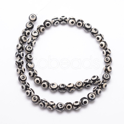 Tibetan Style 3-Eye dZi Beads X-G-K166-01-8mm-L1-01-1