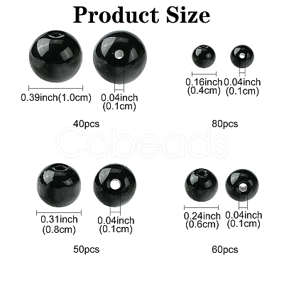 230Pcs 4 Styles Glass Round Bead Strands GLAA-YW0003-74-1