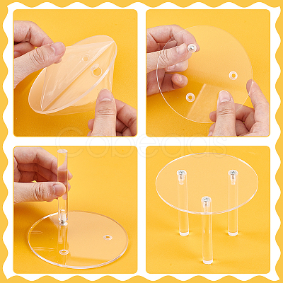 4-Tier Acrylic Cupcake Stand for Dessert Table AJEW-WH0596-209-1