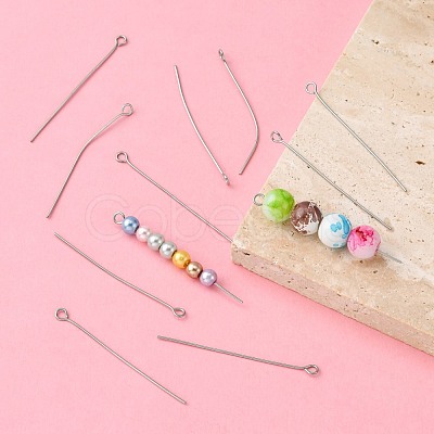 Tarnish Resistant Stainless Steel Eye Pin Jewelry Findings X-STAS-E013-0.6x40mm-1