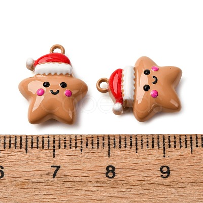 Christmas Themes Baking Paint Alloy Pendants FIND-G097-02E-1