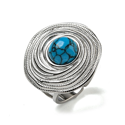 304 Stainless Steel Open Cuff Rings STAS-Z060-13P-1