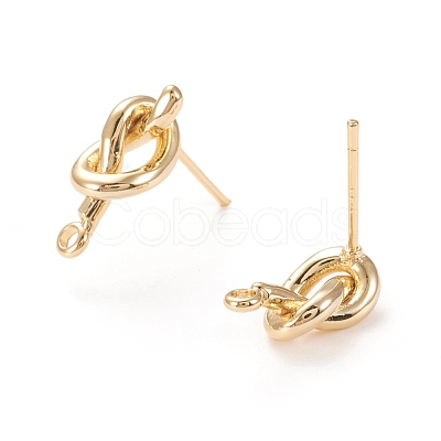 Brass Stud Earring Findings KK-F820-43G-1