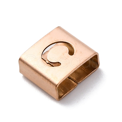 Ion Plating(IP) 304 Stainless Steel Square Slide Charms STAS-L132-16C-RG-1