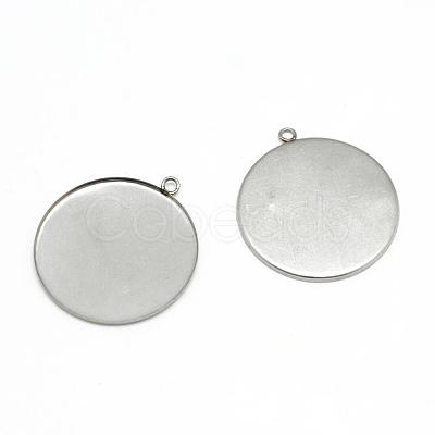 Tarnish Resistant 304 Stainless Steel Pendant Cabochon Settings X-STAS-T008-128-1