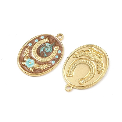 304 Stainless Steel Enamel Pendants X-STAS-C158-04G-03-1