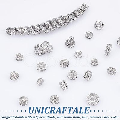 40Pcs 4 Style 316 Surgical Stainless Steel Spacer Beads RB-UN0001-07-1