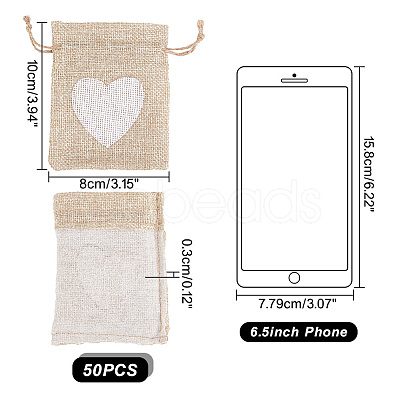 Jute Cloth Storage Bags LS-ABAG-WH0031-30-1