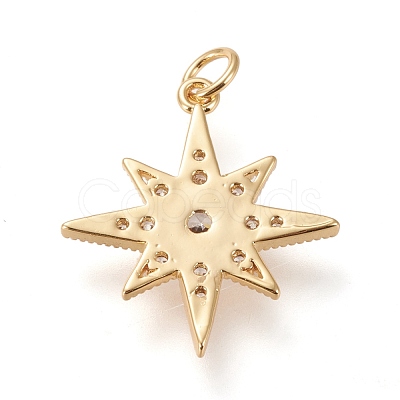 Brass Micro Pave Clear Cubic Zirconia Pendants ZIRC-L098-014G-1