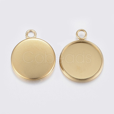 304 Stainless Steel Pendant Cabochon Settings X-STAS-F160-46G-03-1