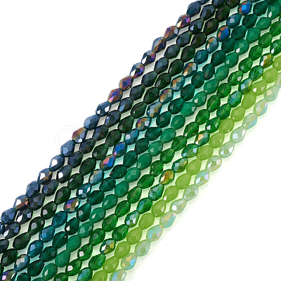 10Strands 10 Colors Transparent Glass Beads Strands EGLA-TA0013-24B-1