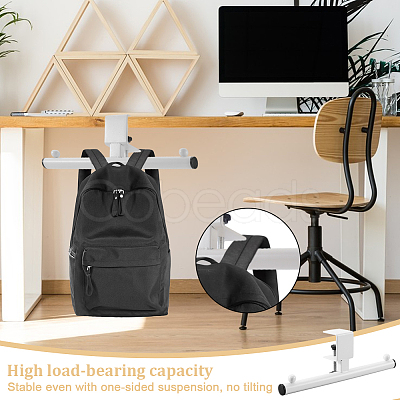 2Pcs 2 Colors Iron Table Desk Hanger Hook AJEW-NB0008-17-1