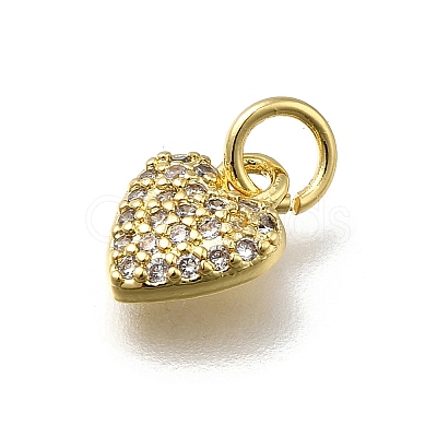 Brass Micro Pave Cubic Zirconia Pendants KK-C090-42G-02-1