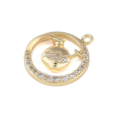 Brass Micro Pave Clear Cubic Zirconia Pendants LS-FIND-B077-02G-06-1