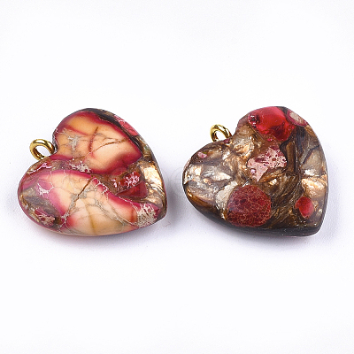 Assembled Bronzite and Imperial Jasper Pendants G-T111-04D-1
