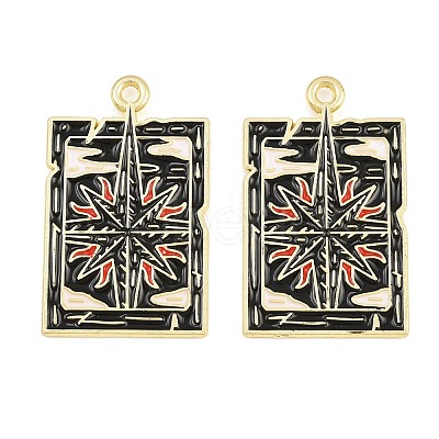 Alloy with Black Enamel Pendants AL-CBA2919-02G-08-1